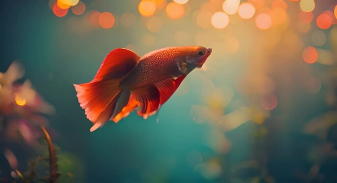 Betta fish swimming in the aquarium, beautiful pets