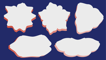 Cloud Label Bubble Pack Set with Background Shadow Dot