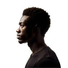 silhouette of a african american man on transparent bg