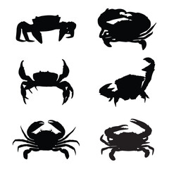 Crab Silhouette Vector Illustration Bundle