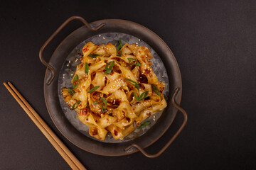 Spicy Szechuan Noodles With Garlic Chili Oil.