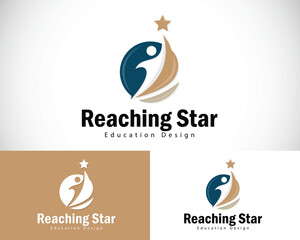 reaching star logo creative design concept world circle success