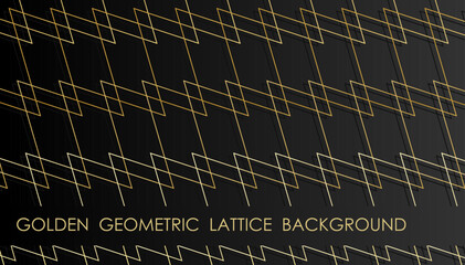 Horizontal golden lattice abstract background with thread weaving ornate gradient, cover, site presentation in HD format. UI template layout for web design of internet products. Vector banner