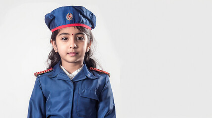 Fototapeta premium girl child in air hostess costume