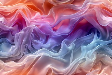 Obraz premium SEAMLESS Abstract background featuring layers of transparent, overlapping shapes in pastel shades