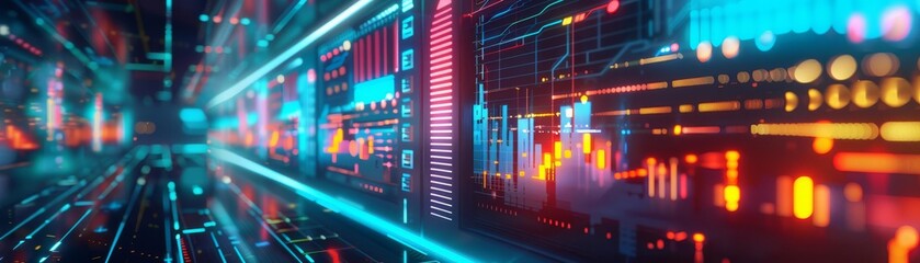 A powerful data mining operation uncovering key insights, side view, depicting the depth of analysis, futuristic tone, Triadic Color Scheme