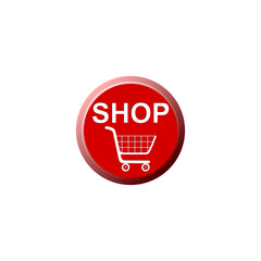 Shop button icon isolated on transparent background