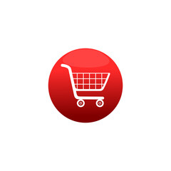 Shopping cart, button icon isolated on transparent background