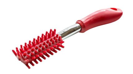 Scarlet Strokes: Intimate Encounter With Red Brush on White Canvas