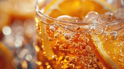 Close up of summer italian orange cocktail with bitters. Generative AI