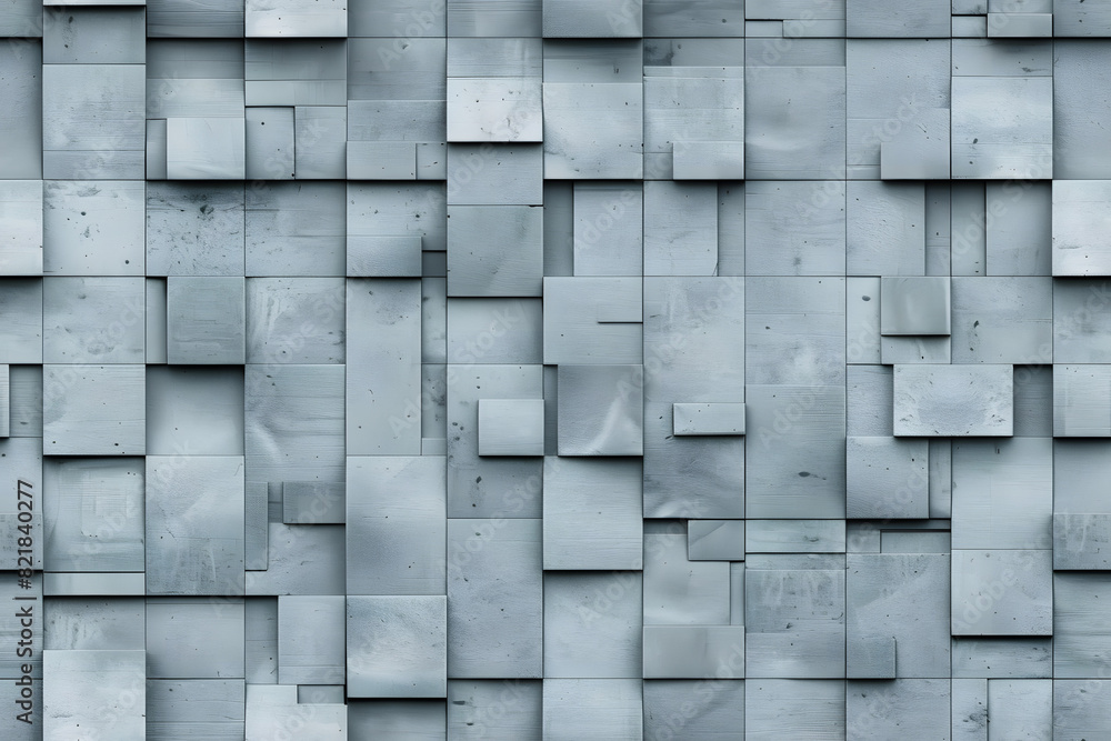 Poster 3d tiles arranged to create a concrete wall. rectangular, polished background formed from futuristic