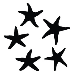 Starfish Silhouette Art Vector Illustration Bundle