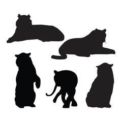Tiger Silhouette Art Vector Illustration Bundle