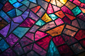 Stained glass pattern, Seamless pattern, futuristic background  