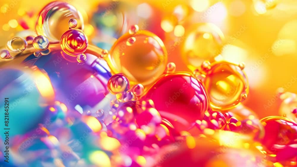 Poster a colorful abstract background with multicolored organic shapes and bubbles