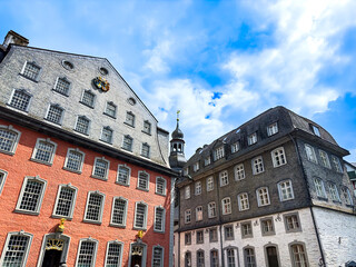 Antique building view in Monschau in Germany