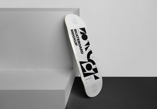Skateboard Based on Boxes Mockup