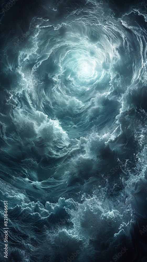 Aufkleber a torrent of energy surging through the void, creating a vortex of light and shadow that defies comp