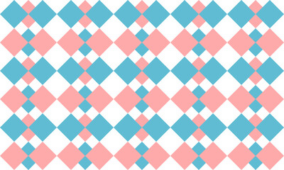 Blue punk Two tone  diamond checkerboard double layer repeat pattern, replete image, design for fabric printing, square