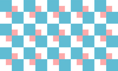 blue green and Pink overlap block patter repeat seamless pattern design for fabric printing or t-shirt screening paint, checkerboard chess