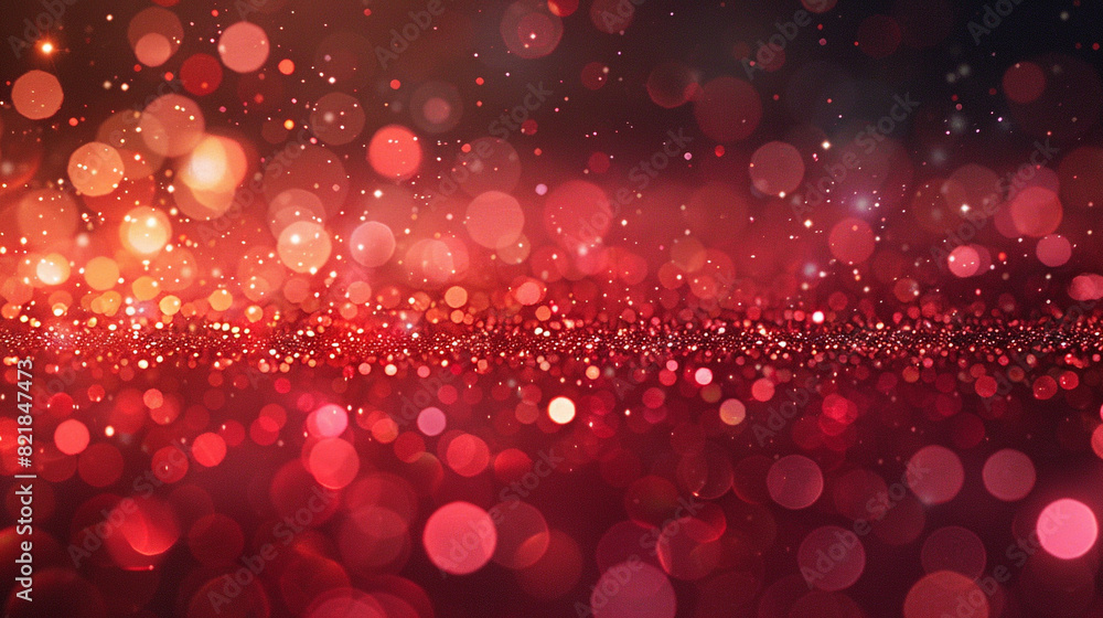 Aufkleber a vibrant red glitter sheet reflecting light, creating mesmerizing patterns.