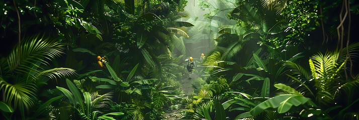 Search and Rescue Team in Tropical Forest for Missing Person and Injured Individual. Concept Search and Rescue Techniques, Tropical Forest Terrain, Missing Person Protocol AI