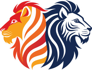 Fototapeta premium lion two head logo
