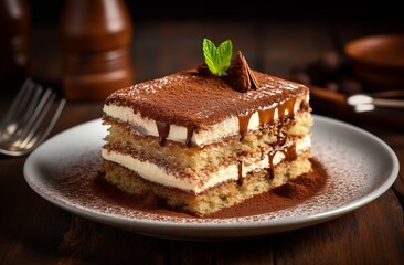 Tiramisu cake. AI generated