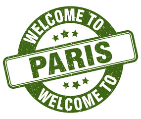 Welcome to Paris stamp. Paris round sign