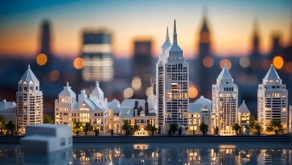 Obraz premium white model of the city on the business table 