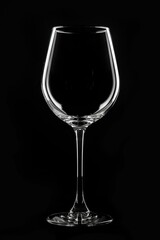 Empty Wine Glass on Black Background. Generative ai
