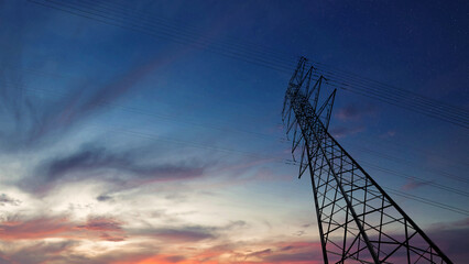 High-voltage power line tower