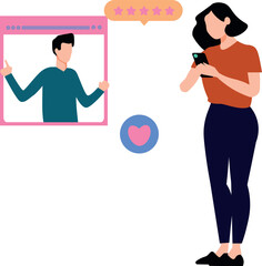 Girl is chatting on mobile.