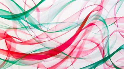 red , green and pink lines on white background.