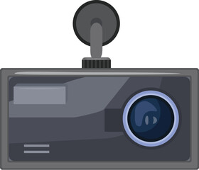 Vector image of a sleek dashboard camera used for vehicle security and surveillance