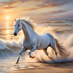 Fototapeta premium horse in the sunset