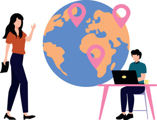 The boy is working internationally.