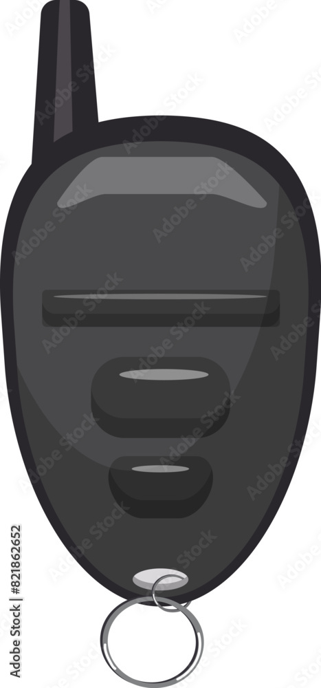 Poster sleek design of a modern car key fob with buttons and keyring