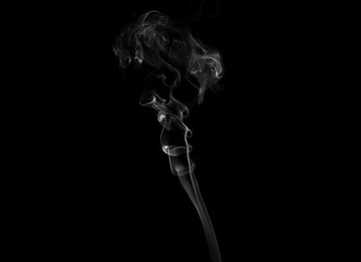 Collection of animated white smoke on black background. Smoke clouds. Isolated abstract lines.