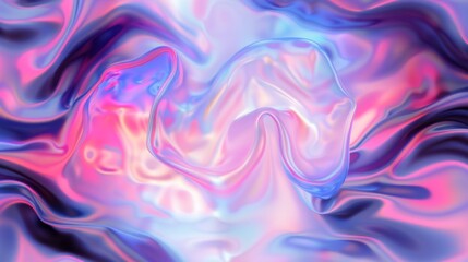 Obraz premium Abstract Holographic iridescent rainbom Y2K fluid background. Lliquid gradient waves surface futuristic texture.Mental health holo modern aesthetic. Trendy Brutalism