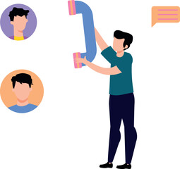 The girl is on a conference call.