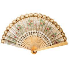 Chinese hand fan isolated on transparent background