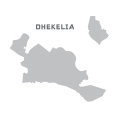 Dhekelia vector map illustration, country map silhouette. Solid gray map vector illustration. Geographical map for design