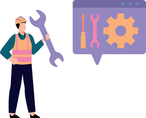 The guy is fixing the web page.