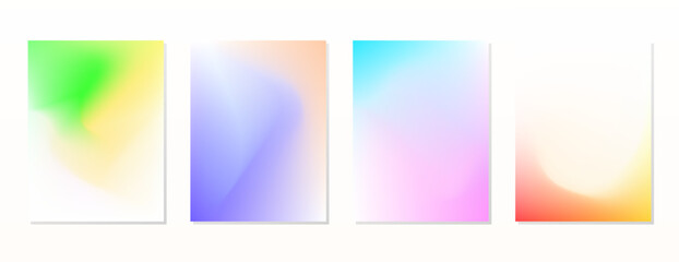 Fototapeta premium SET GRADIENT MESH BLUE ORANGE YELLOW PURPLE PINK LIQUID COLOR. POSTER BACKGORUND DESIGN VECTOR TEMPLATE GOOD FOR POSTER, WALLPAPER, COVER, FRAME, FLYER, SOCIAL MEDIA, GREETING CARD