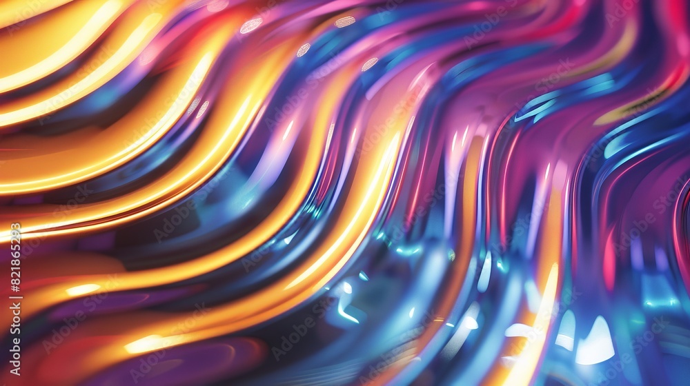 Poster abstract background with metallic textures in vibrant colors