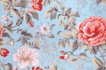 Seamless Floral Print. AI generated