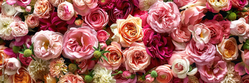 Poster various flowers creatively displayed on a wall, adding color and vibrancy to the space