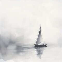 Watercolor painting of a solitary lighthouse standing tall against a stormy gray sky, with crashing waves below, on isolated white background, Generative AI
