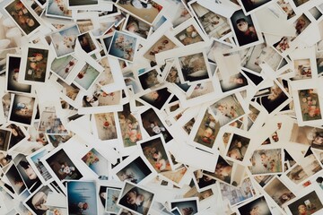 Many Polaroid photographs. Seamless pattern